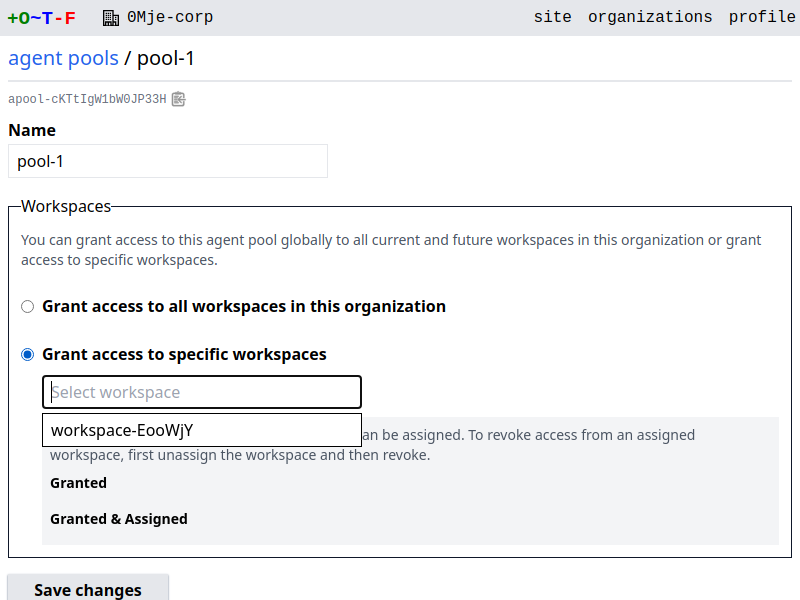 grant access to specific workspace form