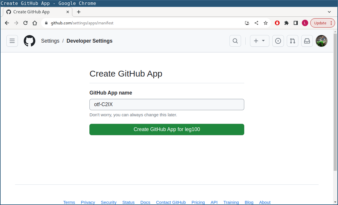 create github app on github.com