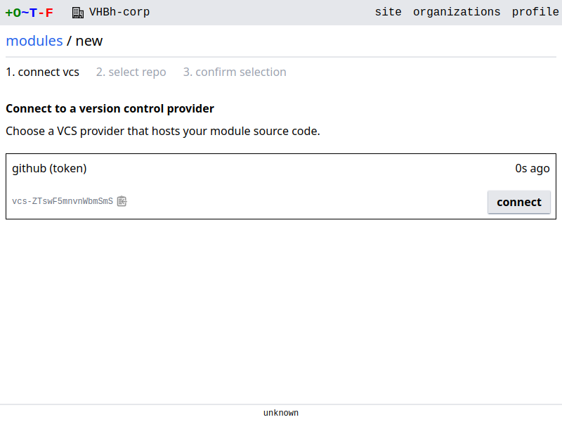 new module select vcs provider